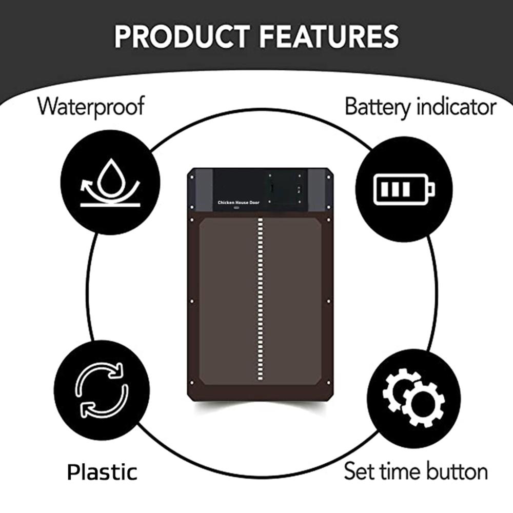 Máy Mở Cửa Chuồng Gà Tự Động Ip44 Chống Thấm Nước Cảm Biến Ánh Sáng