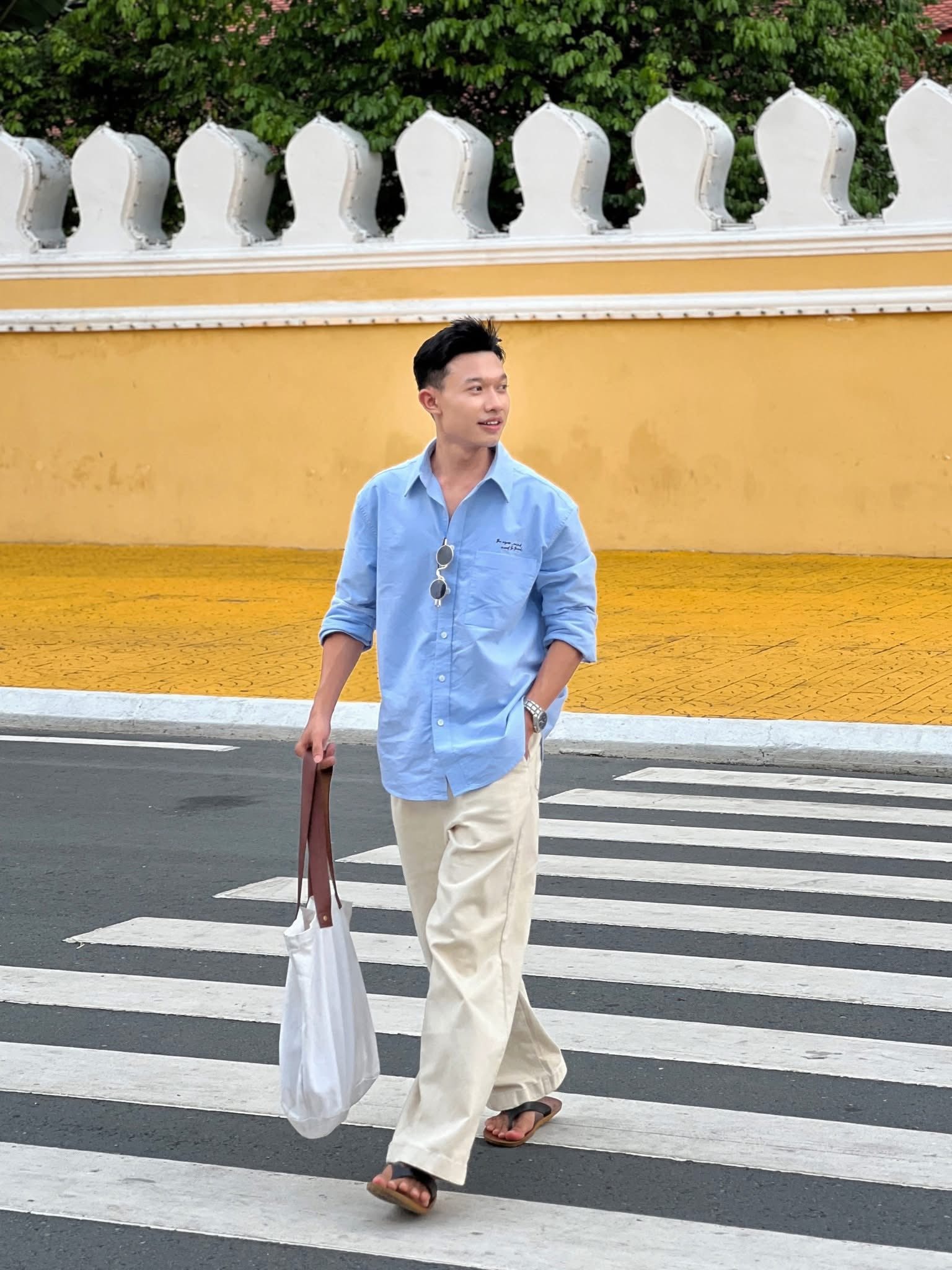 Áo sơ mi tay dài nam thêu túi Form Loose - RT 10S25SHL030 | ROUTINE CÀ MAU