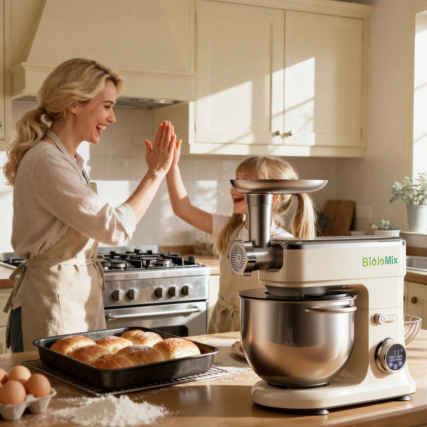 Máy trộn bột, nhồi xúc xích 6 trong 1. Thương hiệu Mỹ cao cấp Biolomix - BM606EG. HÀNG CHÍNH HÃNG