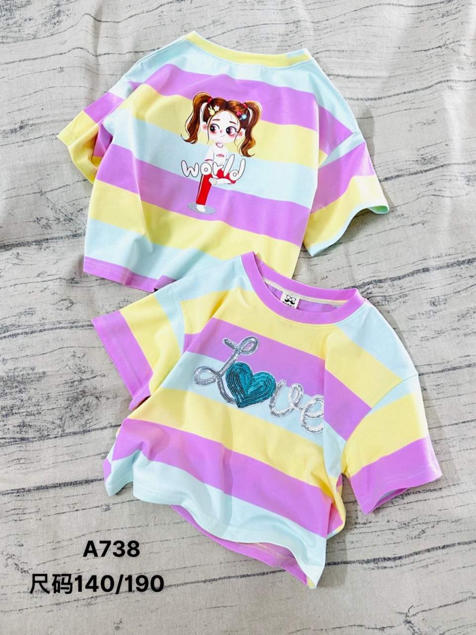 Áo thun bé gái, Áo croptop phong cách hiphop sành điệu cho bé gái từ 19-40kg hàng nhập Quảng Châu cao cấp