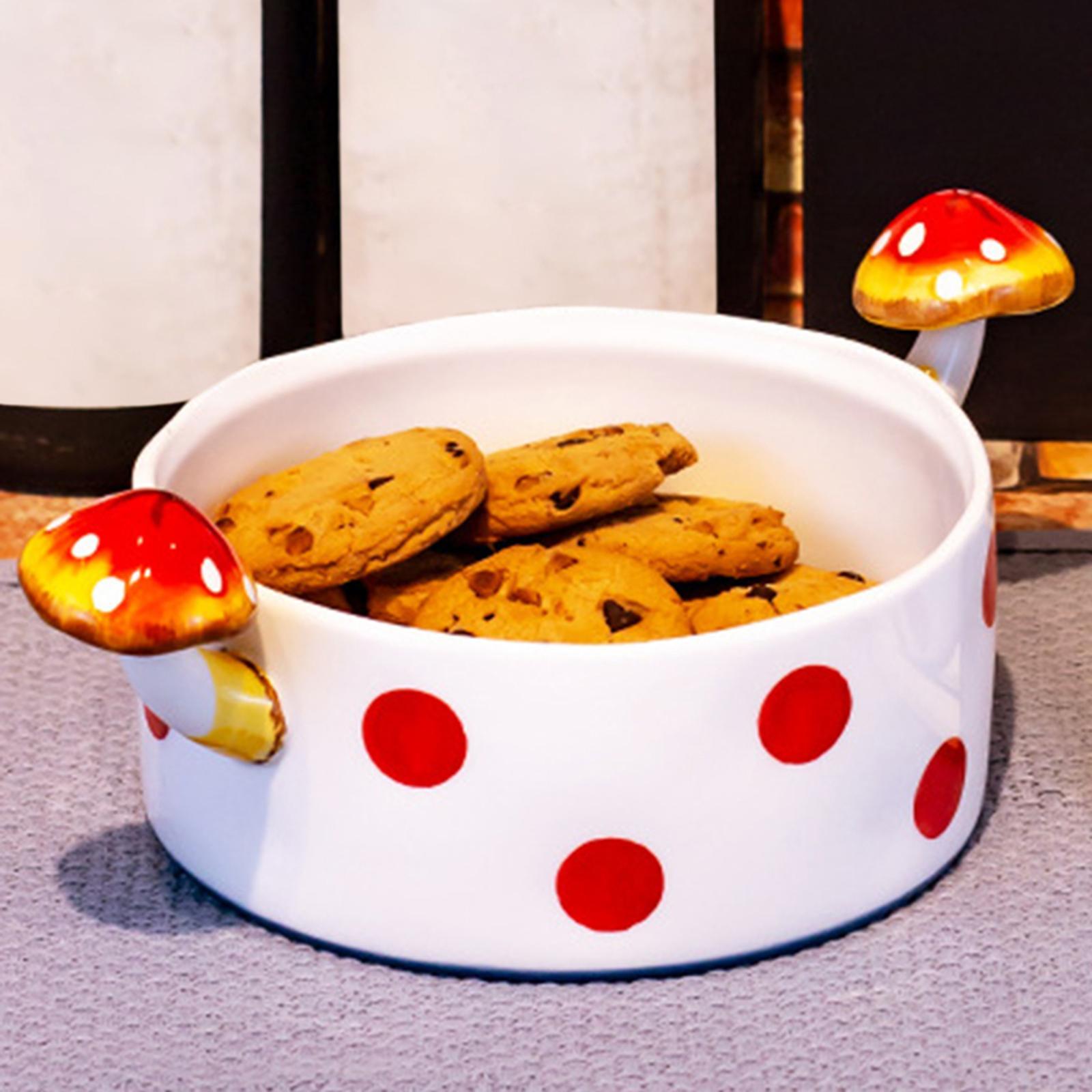 2 Pieces Mushroom Dinnerware Round Plate & Bowl Container Houseware Salad