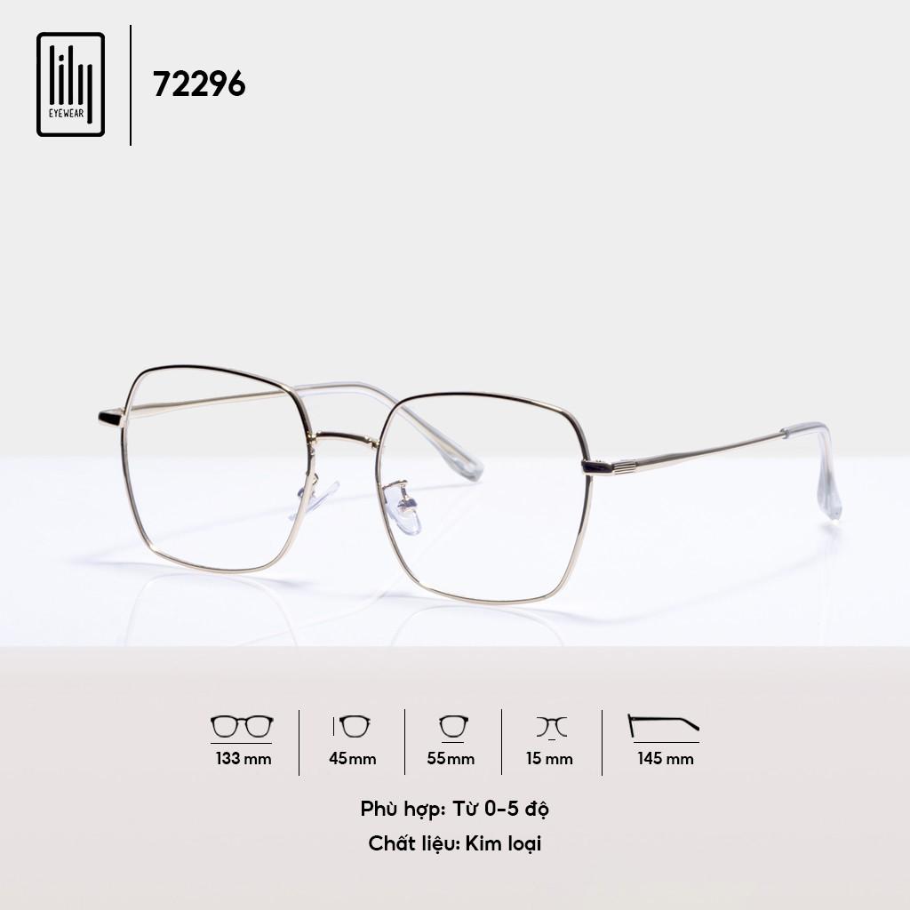 Gọng kính nam nữ LILYEYEWEAR mắt vuông thanh mảnh nhẹ nhàng màu sắc thời trang 72296