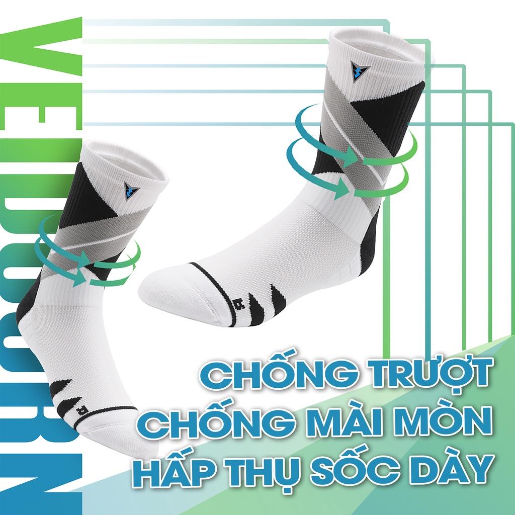 Tất Thể Thao Cao Cổ Veidoorn Chính Hãng Chơi Bóng Rổ, Bóng Chuyền, Bóng Đá VT008