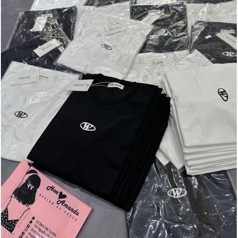 [Hàng Hot] Áo Thun Baby Tee Thêu Logo W Chất Thun Tăm Form Đẹp  Áo Phông Tay Lỡ Dáng Vừa Hot Trend 2023 - Đen