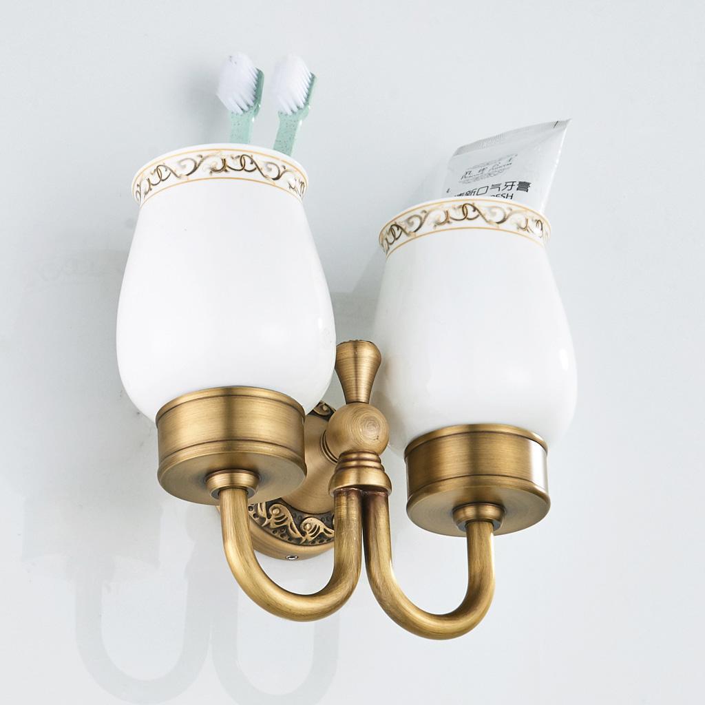 Brass Toothbrush Tumbler Holder with