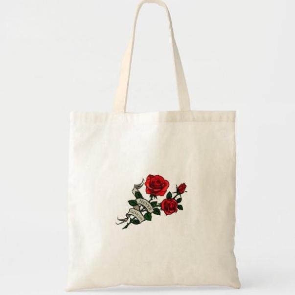 Túi vải Canvas bộ sưu tập Hoa Hồng Rose trên kích thước 38x33x10cm Trương Gia Túi Vải - Túi Canvas - Mẫu 4