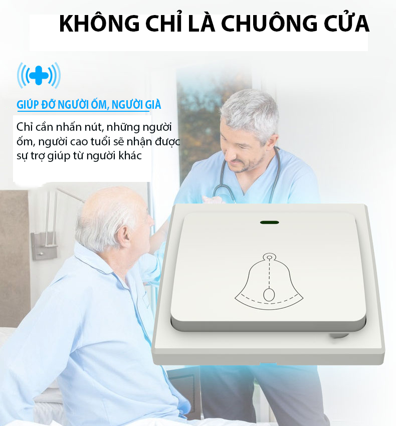 Chuông Cửa Chống Nước Không Dây Báo Khách Thông Minh