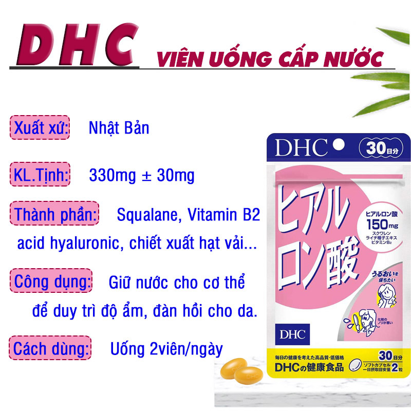 Combo LUÔN LUÔN TƯƠI MỚI DHC Nhật Bản (Viên cấp nước và viên hoa hồng thơm cơ thể ) thực phẩm chức năng làm đẹp da, chống oxy hóa, cơ thể thơm mát gói 30 ngày JN-DHC-CB5