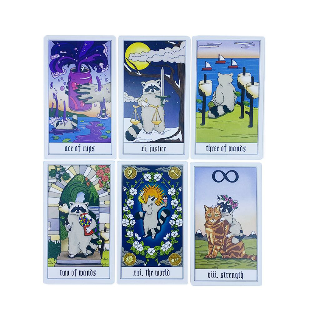 [Size Gốc] Bộ bài Trash Panda Tarot 78 lá 7x12 cm đá thanh tẩy
