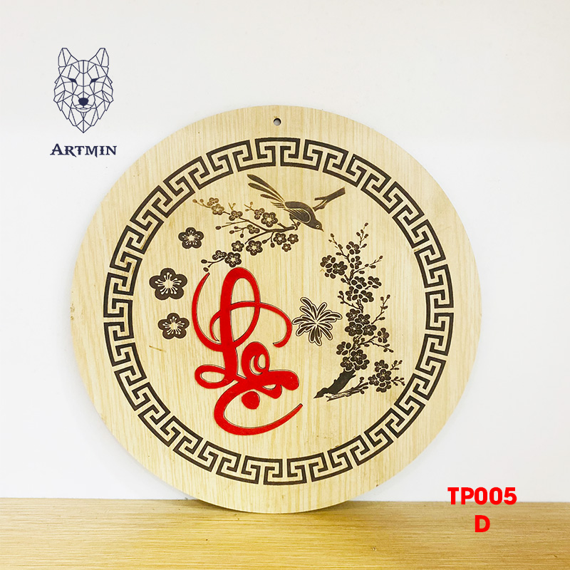 Chữ Lộc Hoa Văn Thư Pháp - Bảng Gỗ Decor - Trang Trí Nhà Cửa - Tết