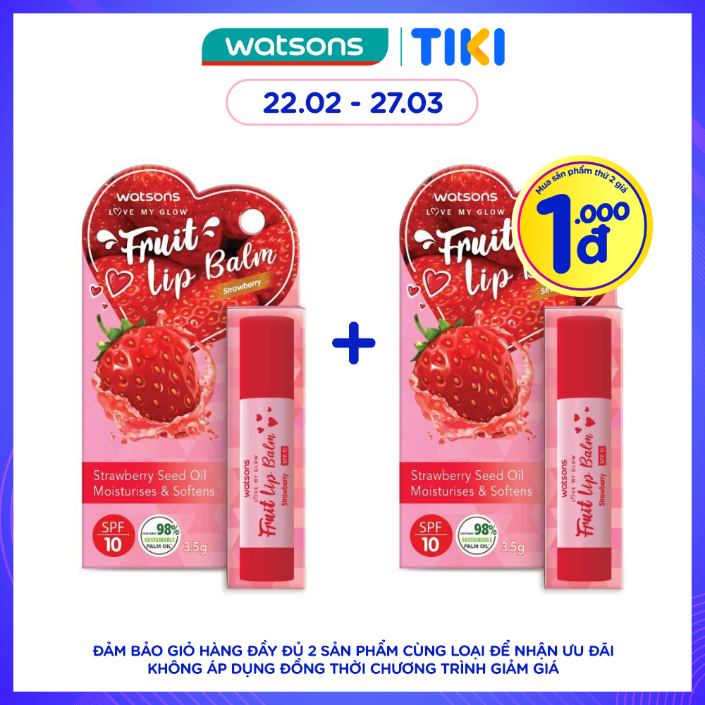 Son Dưỡng Môi Watsons Fruity Strawberry SPF10 3.5g