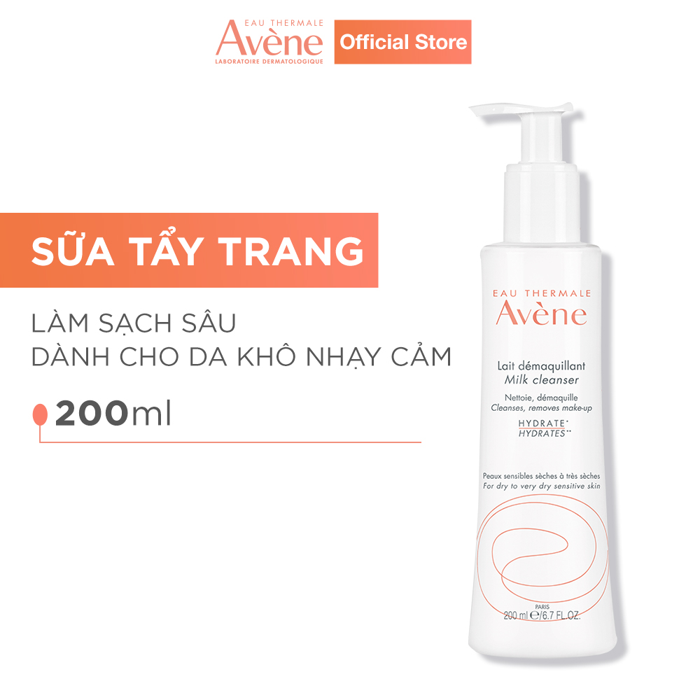 Sữa tẩy trang sạch sâu cho da khô nhạy cảm AVENE GENTLE MILK CLEANSER 200ml