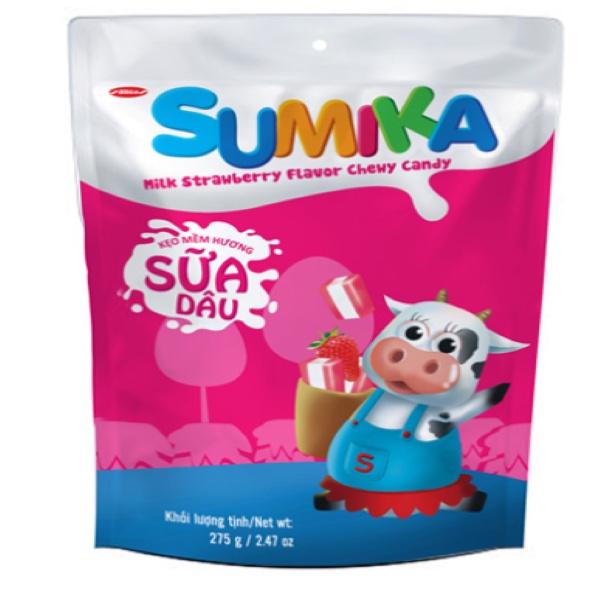 Kẹo mềm sumika sữa dâu gói 275g- Bibica