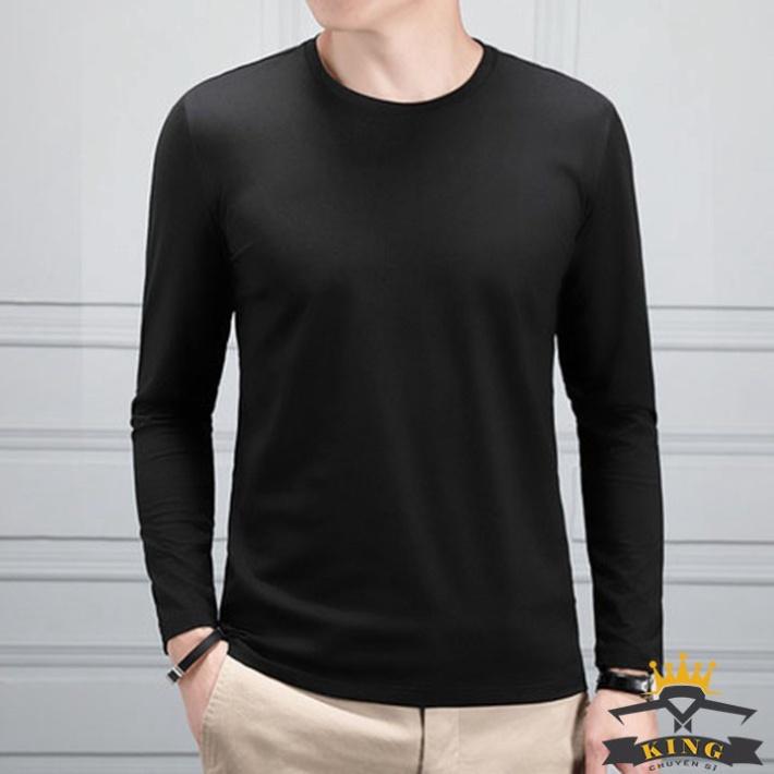 Áo thun tay dài nam KING vải cotton dáng ôm, mặc 4 mùa . co giãn tốt , thấm hút mồ hôi