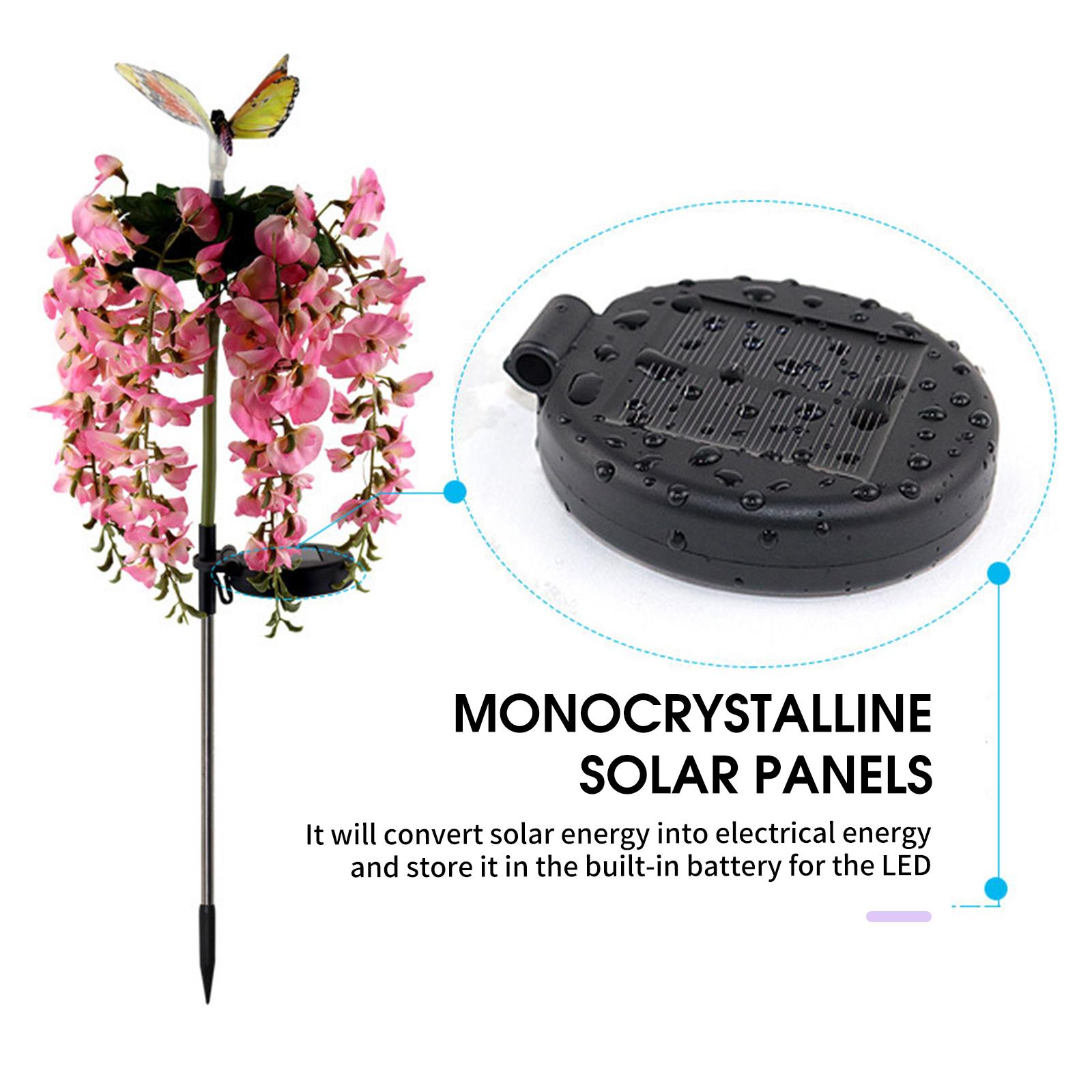 Solar Flowers Light Outdoor Decorative Stakes Lights 7 Color Changing LED Landscape Lights Waterproof Garden Stake Light