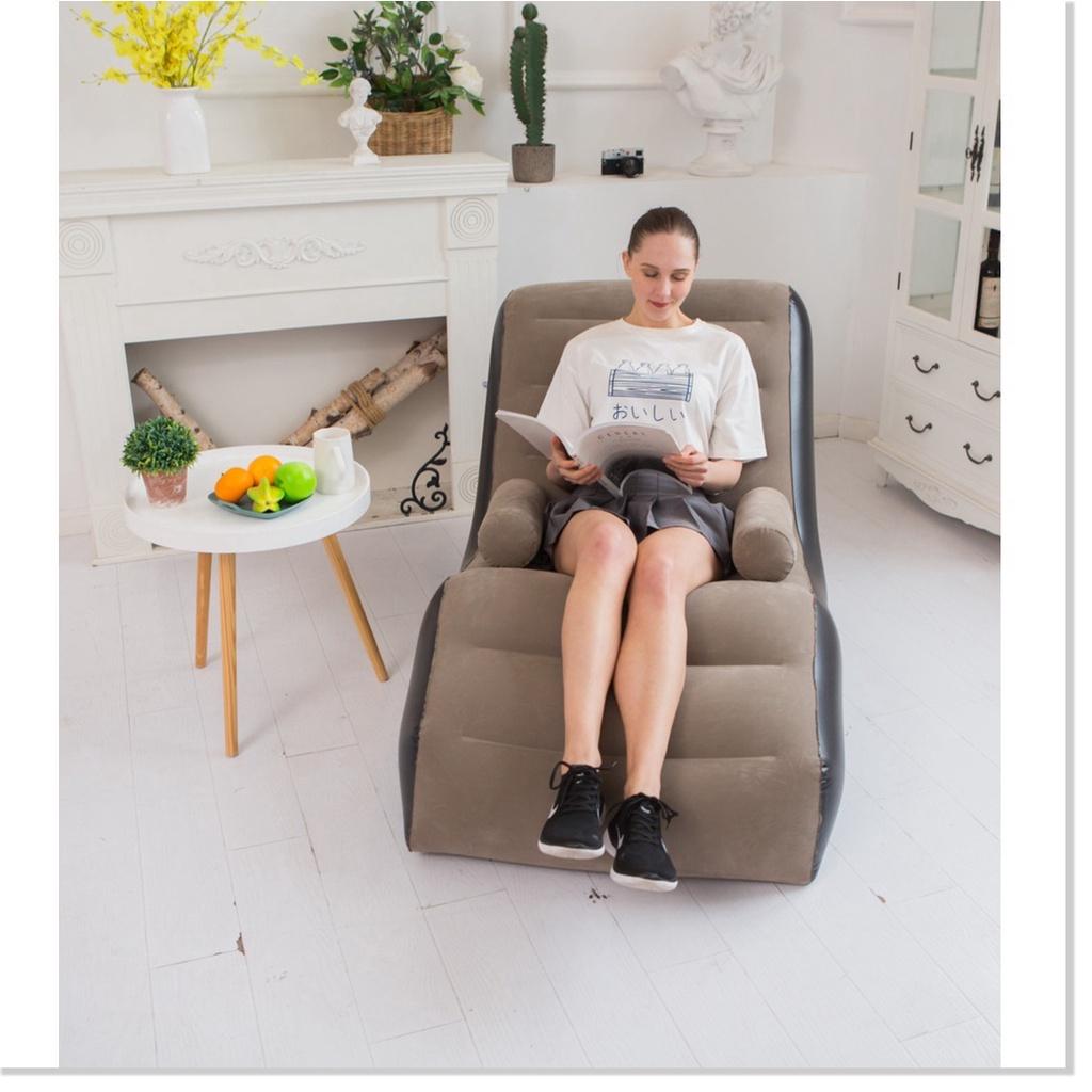 Ghế Hơi Tựa Lưng Đọc Sách Có Tay Vịn S Lazy Lady Nâu Coffee