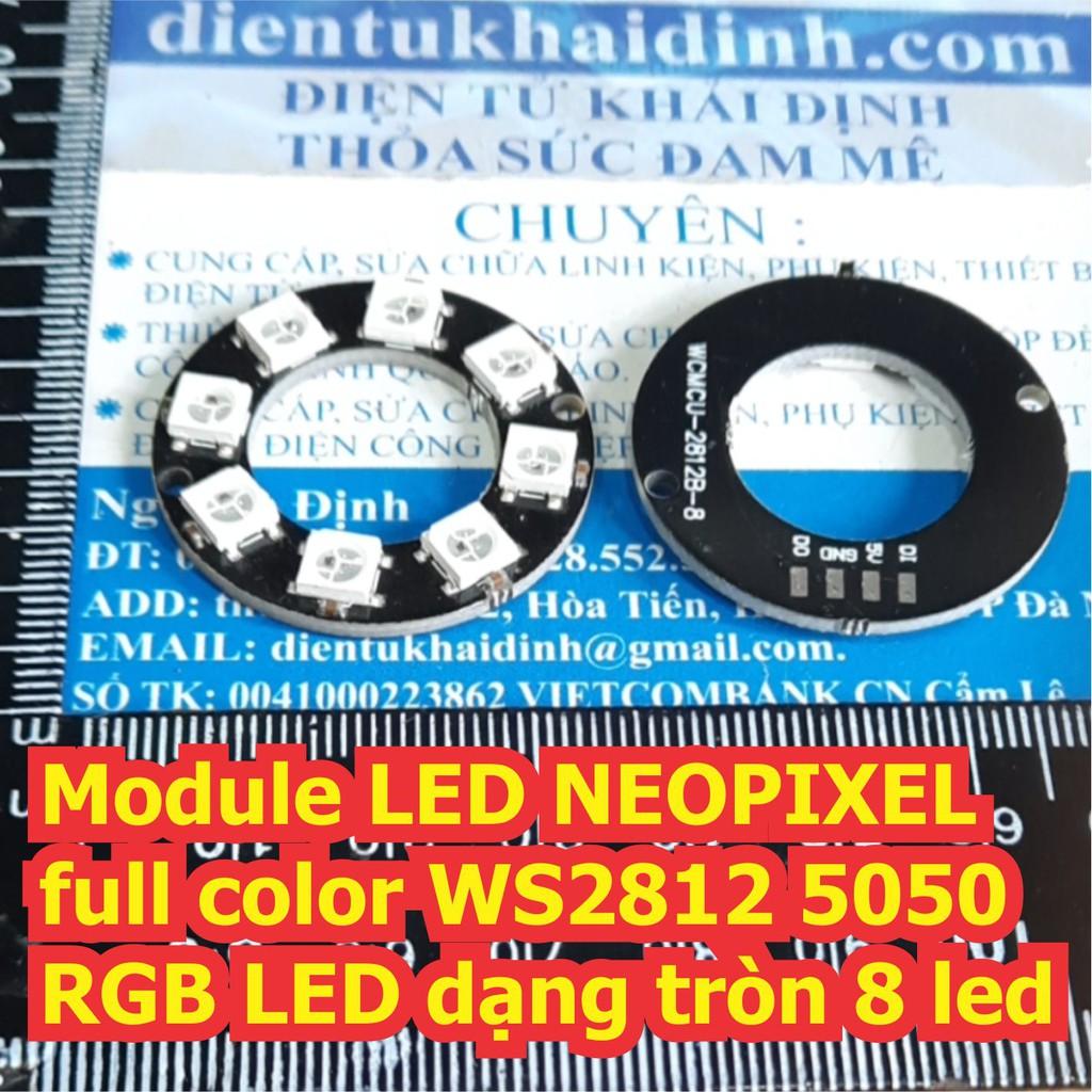 Module LED NEOPIXEL full color WS2812 5050 RGB LED dạng tròn 8 led kde7290