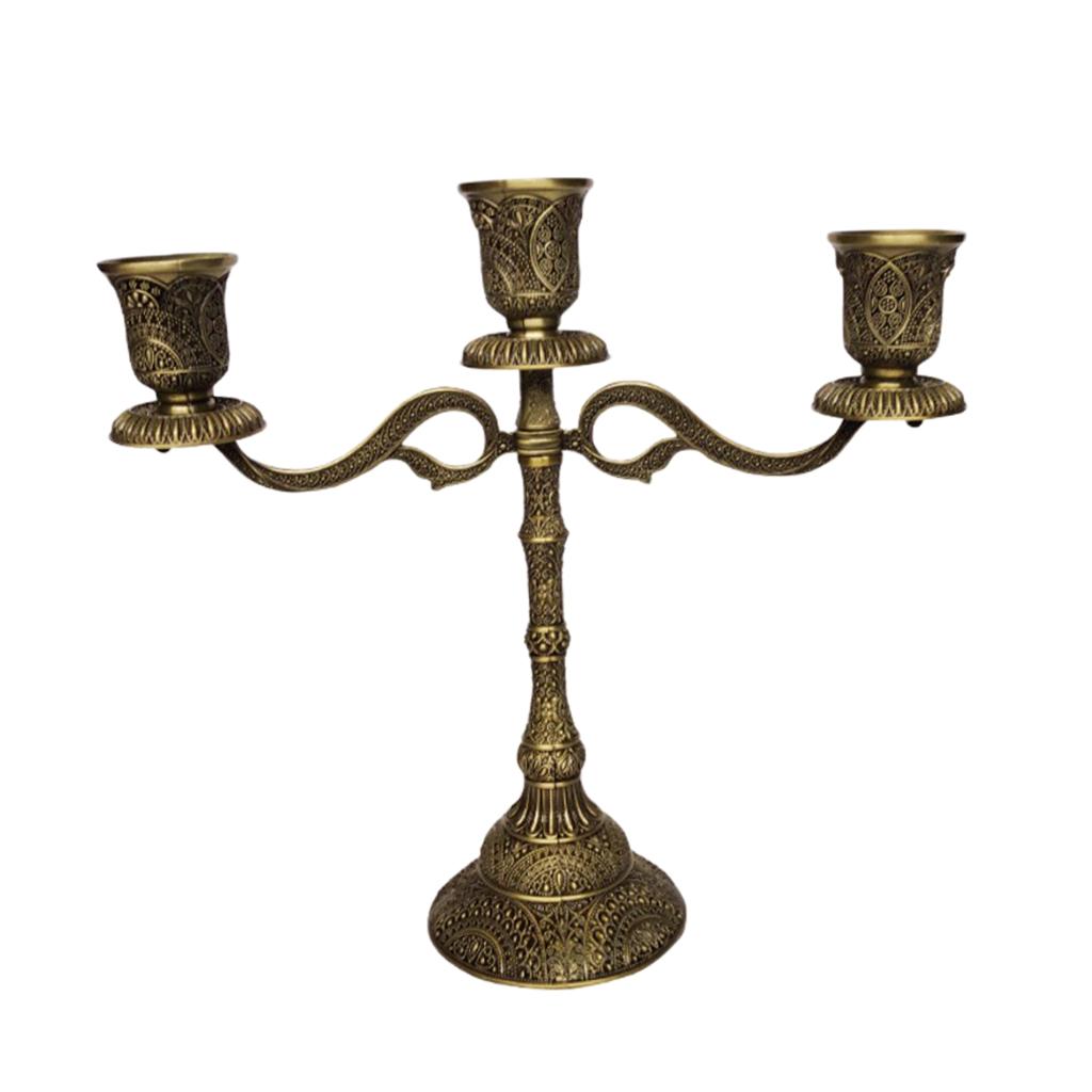 Antique Style Candle Holder Bronze Candelabra For Wedding Party Votive