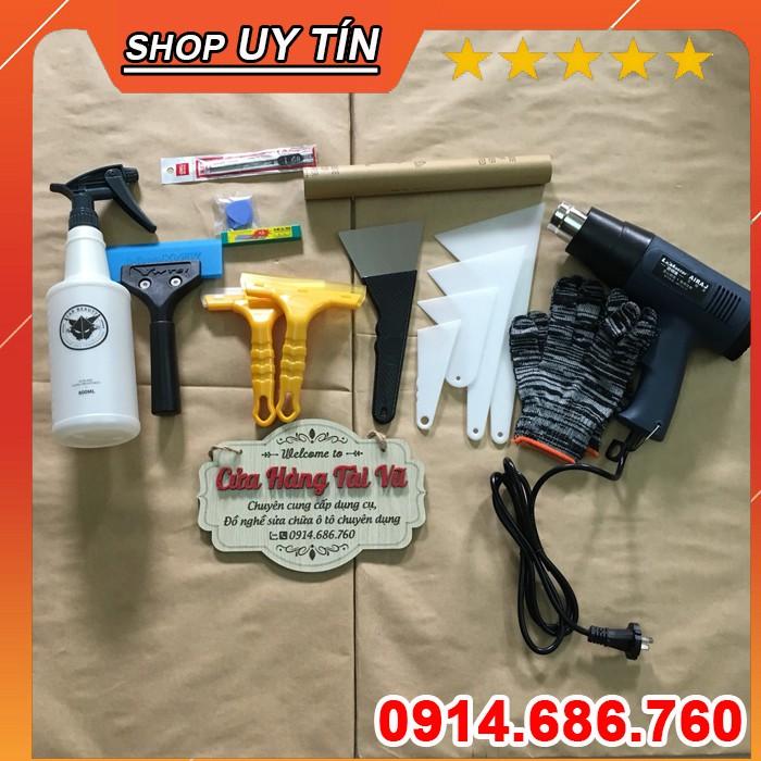Dụng cụ dán phim, decal xe ô tô KÈM bình xịt, hàng xịn