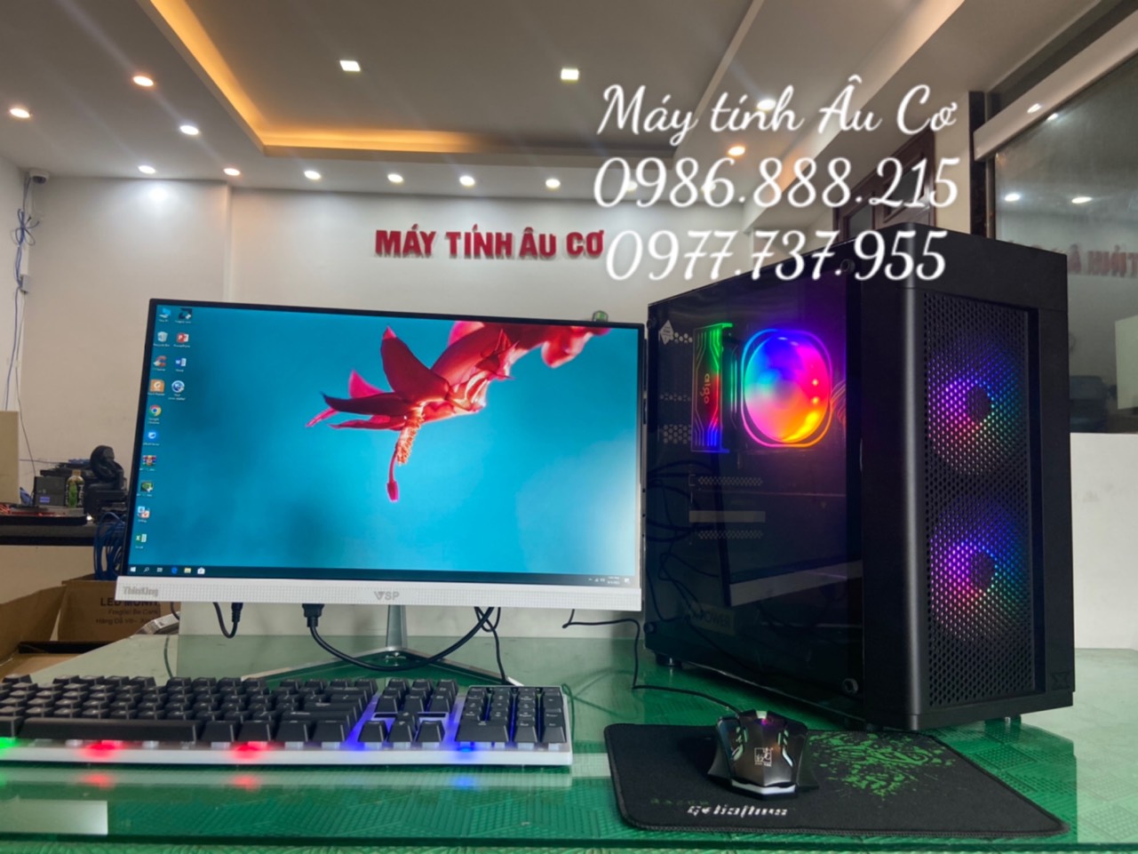 Bộ máy tính chuyên Game ( Core i7 - 3770 / Ram 16GB/ SSD 128GB/ Card màn hình 2GB ) Màn hình 24 inch Full viền Tặng Bàn phím chuột- Liên Minh - fifa - dota - PUBG - Hàng Chính Hãng