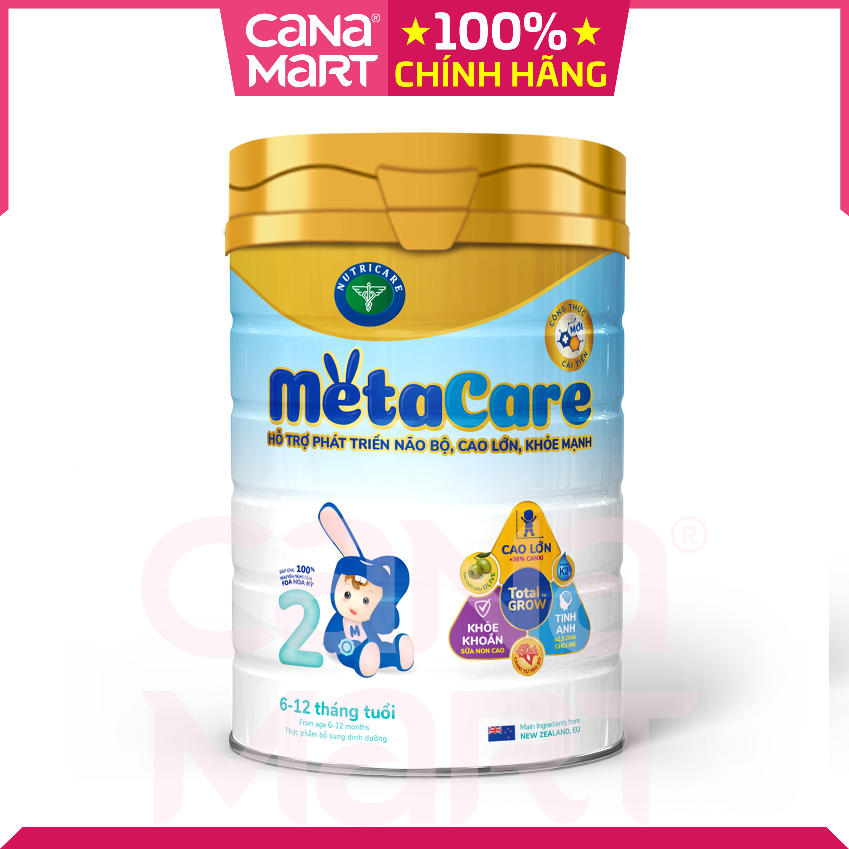 [Lon 400g] Sữa bột tốt cho bé Nutricare MetaCare 2 giúp bé phát triển toàn diện (6-12 tháng)