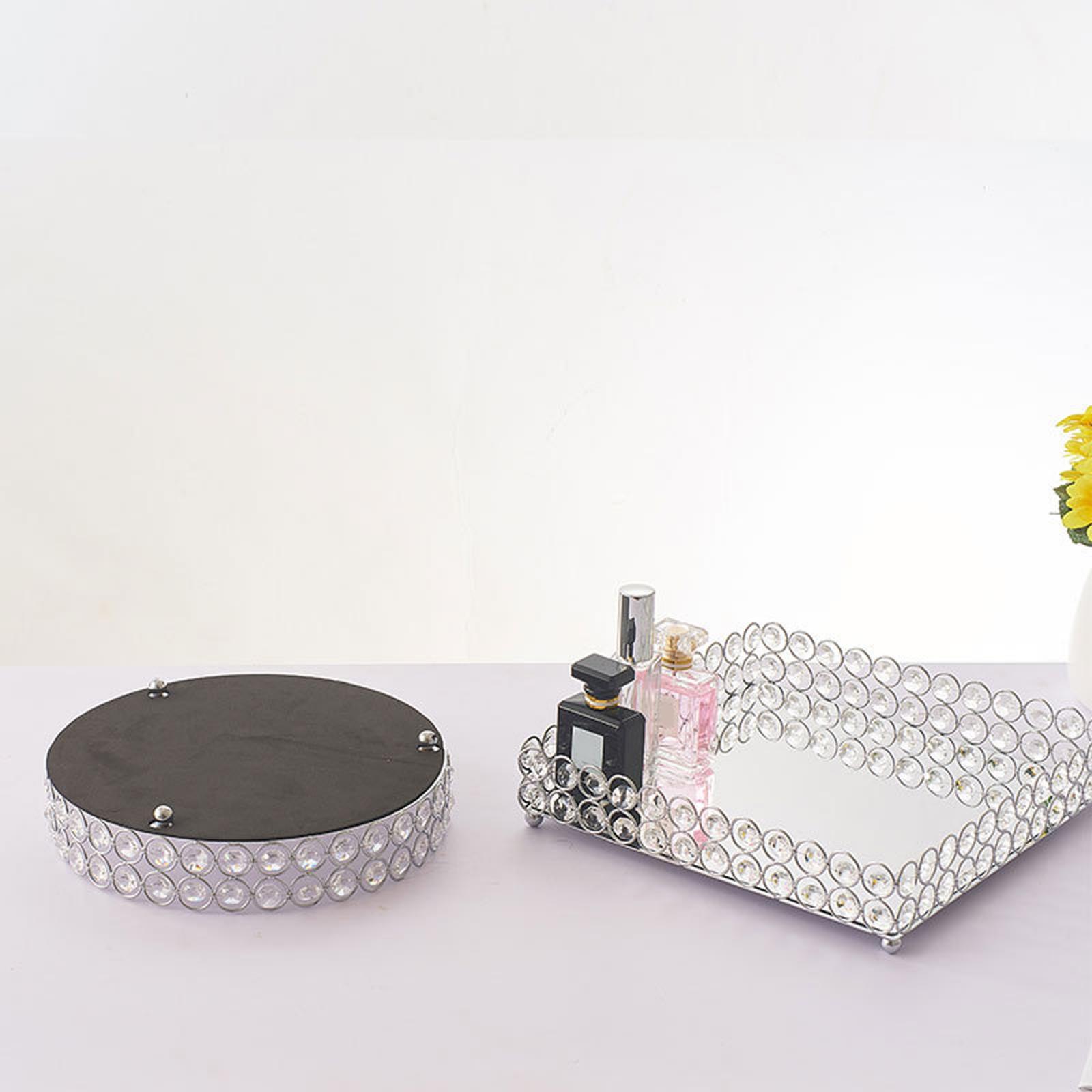 Mirrored Vanity Tray Cosmetic Trinket Tray Organizer Holder Ornament
