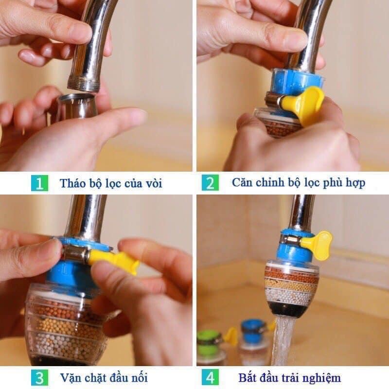 ĐẦU LỌC NƯỚC TẠI VÒI 6 TẦNG CÔNG NGHỆ NHẬT WASANI TIỆN DỤNG