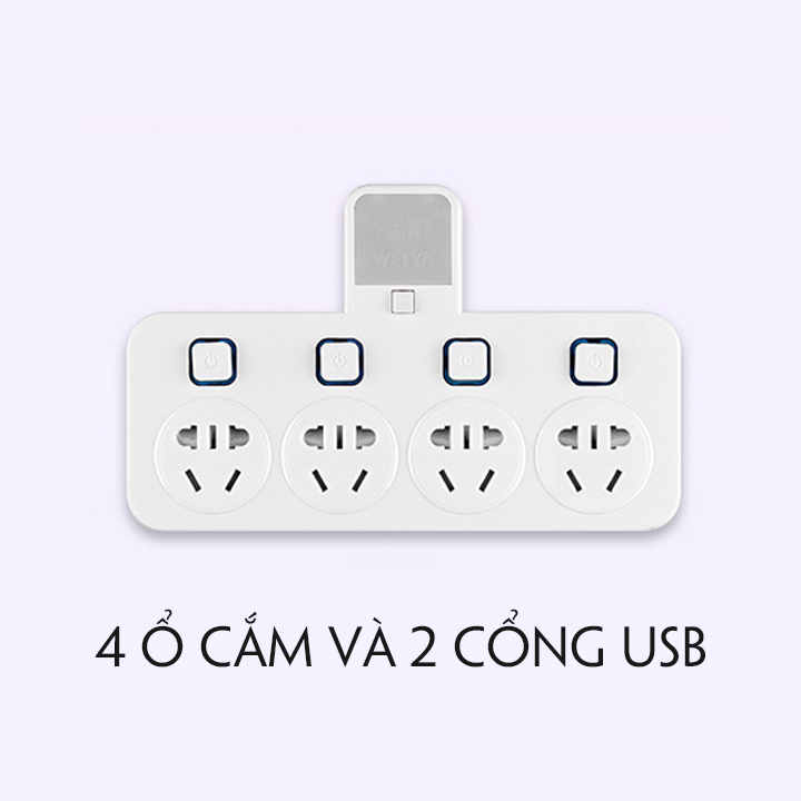 Ổ chuyển 3 chân sang 4 ổ 2 chấu có đèn báo ngủ