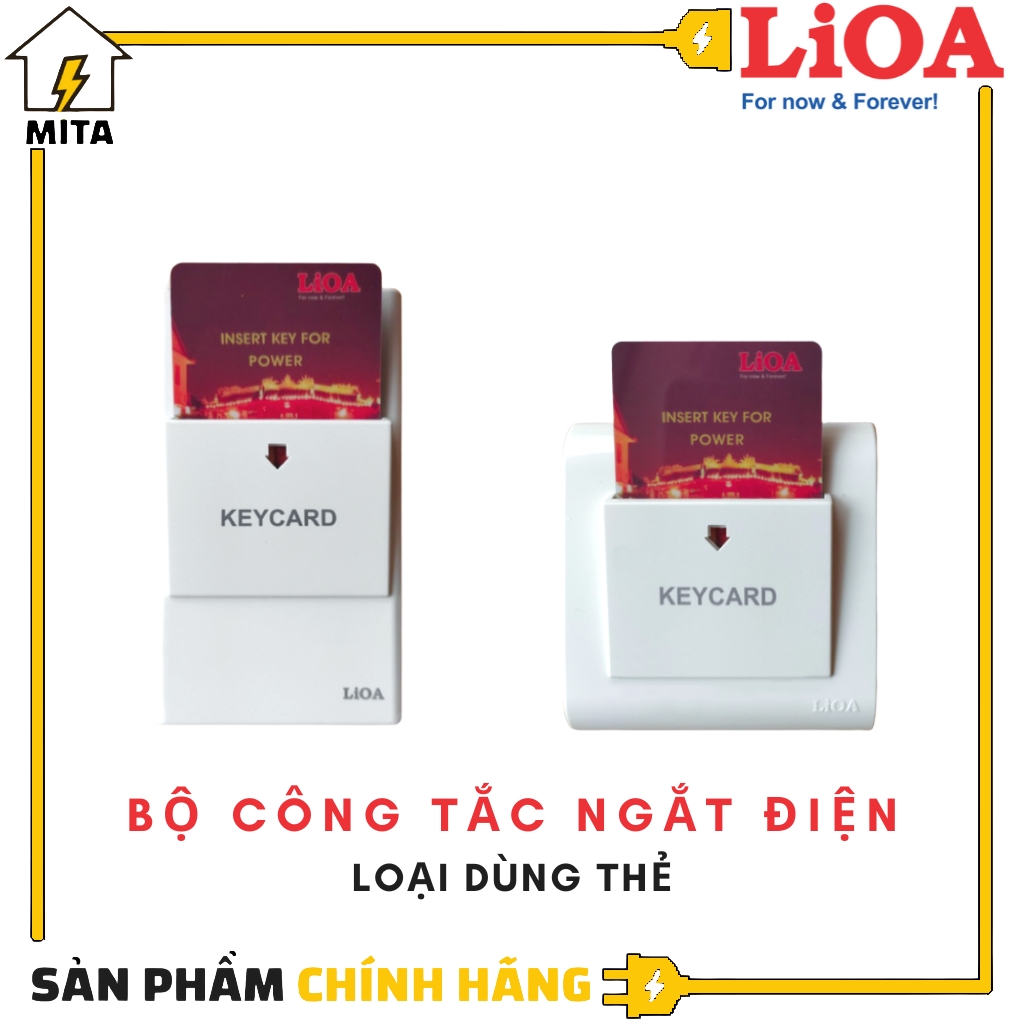 Bộ công tắc ngắt điện LiOA loại dùng chìa khóa thẻ 30A 250V