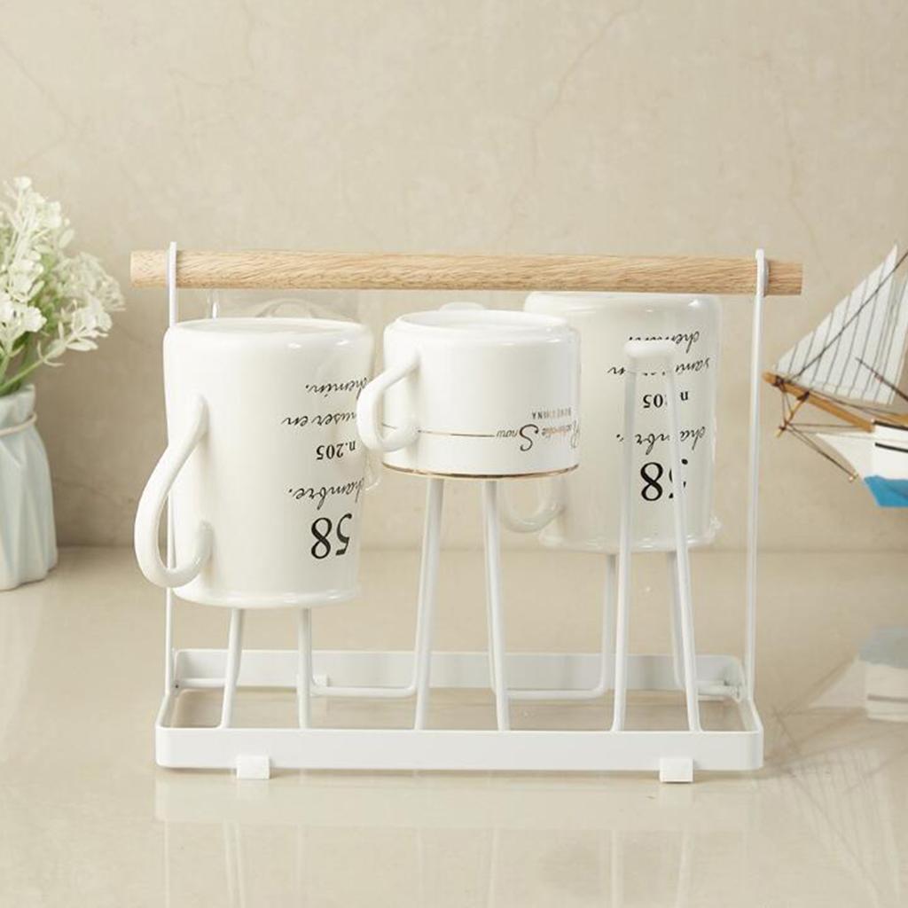 Japanese Cup Holder Metal Mug Rack Kitchen Display Storage Wire 6 Cup Rack