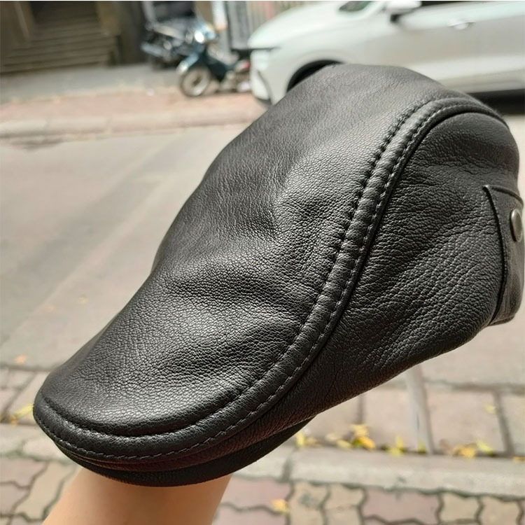 Mũ beret/ Nón nồi nam da dê cao cấp BHY2071