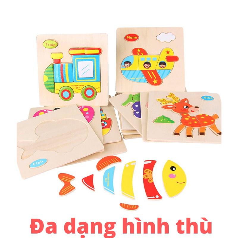 Combo Tranh Ghép Hình Gỗ 3D  Đồ Chơi Cho Bé Nhiều Hình Ngộ Nghĩnh ( Chọn combo ).