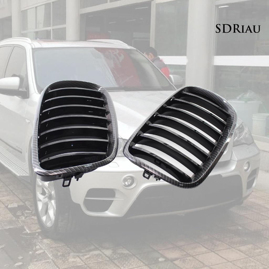 Set 2 Lưới Tản Nhiệt Màu Đen Bóng Gắn Mui Xe 51137157687 51137157688 Cho Bmw E70 X5 08-13