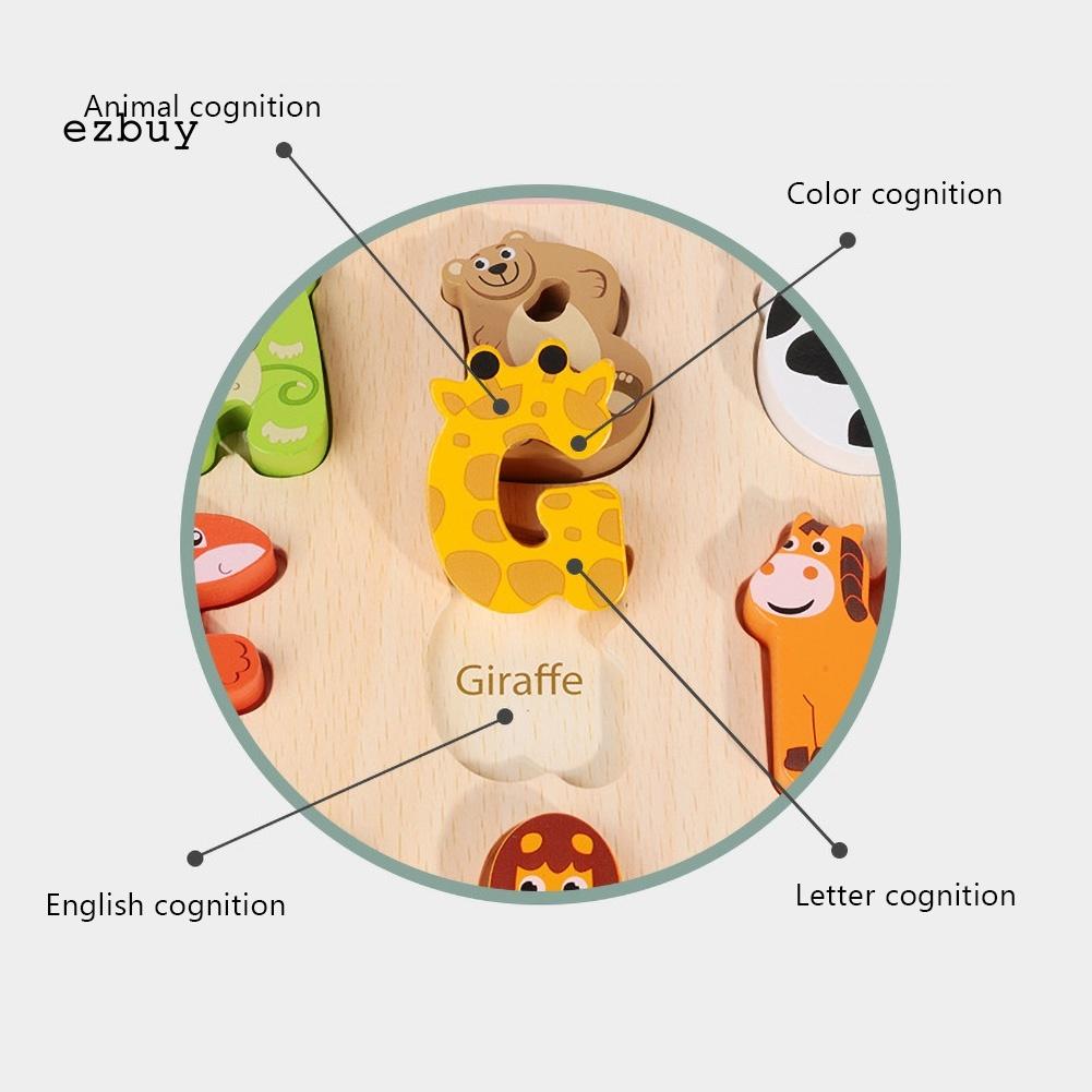 Bảng Gỗ Xếp Hình Động Vật Hoạt Hình Cho Bé Phát Triển Trí Tuệ