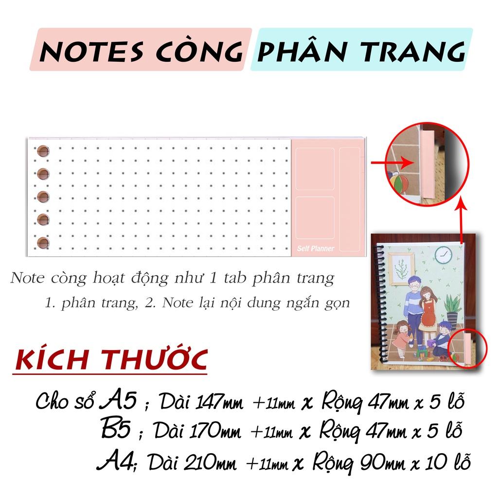 Thanh còng nhựa, bìa lá rời nhựa, ruột sổ còng giấy refill kẻ ngang caro chấm bi A4 A5 B5, phân trang