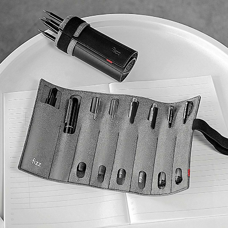 Xiaomi Youpin Fizz Hộp đựng bút chì Dung lượng lớn Túi đựng bút chì Túi tổ chức Túi đựng bút bằng da sợi với 8 cây bút