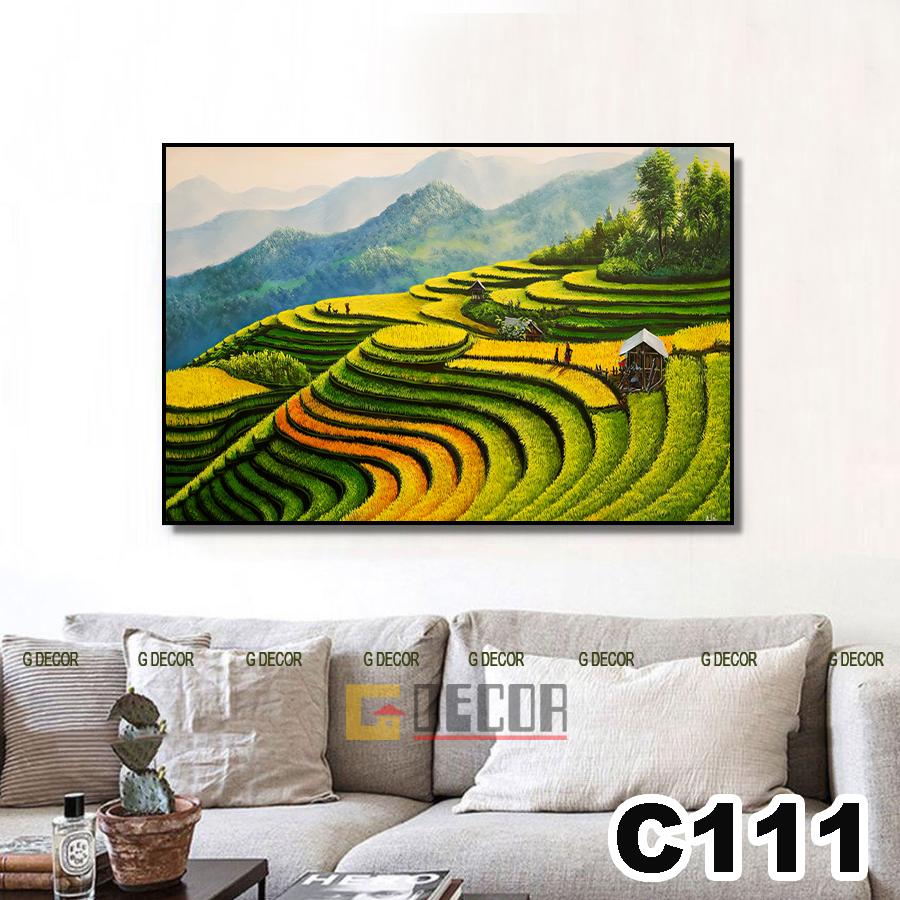 Tranh treo tường canvas 1 bức phong cách hiện đại Bắc Âu, tranh phong cảnh trang trí phòng khách, phòng ngủ, spa C106