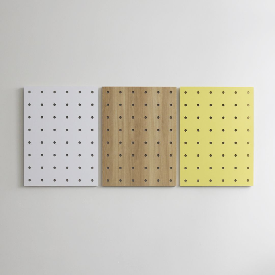 Bộ 3 Bảng Gỗ Đục Lỗ SMLIFE Pegboard Mix 80x60cm - Bảng Trang Trí Bằng Gỗ Plywood Phủ Laminate Cao Cấp