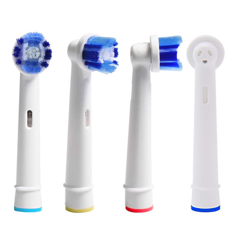 Cho máy Braun Oral-B, Bộ 4 đầu bàn chải đánh răng điện Dan House SB-20A, tẩy sạch cao răng, làm sạch vết ố, chăm sóc nưới lợi, loại cước mềm