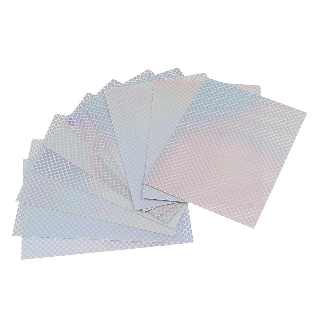 10pcs Adhesive Film Flash Tape For Lure Making Tying Materail Metal Hard Baits Luminous Sticker