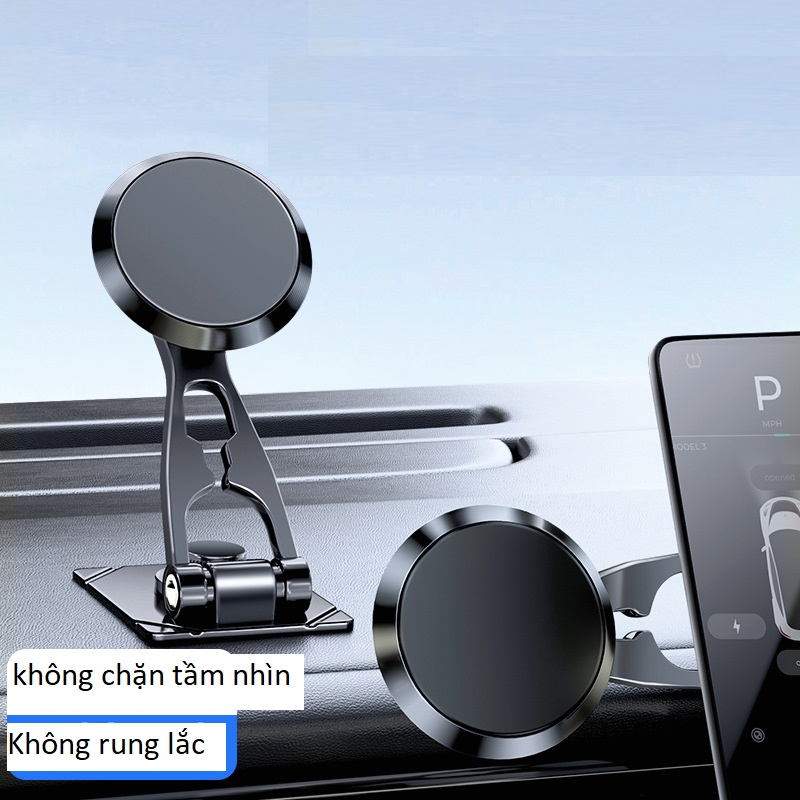 Giá đỡ điện thoại gấp gọn mẫu mới kiểu dáng sang trọng hút từ tính chống rung lắc khi lái xe