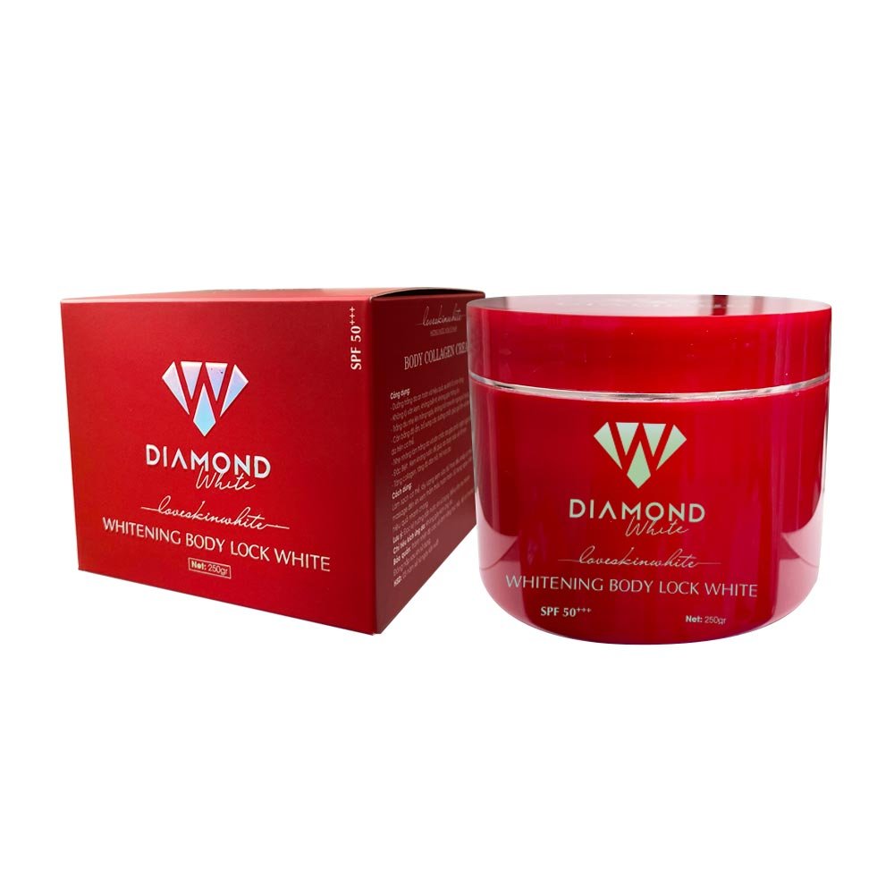 KEM BODY PHẤN TƯƠI DƯỠNG TRẮNG DA DIAMOND WHITE 250GR ( LOVE SKIN WHITE )