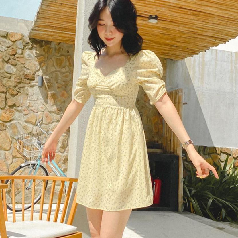 Hình ảnh Đầm vàng nhạt hoa nhí Gigi Dress Gem Clothing SP006168