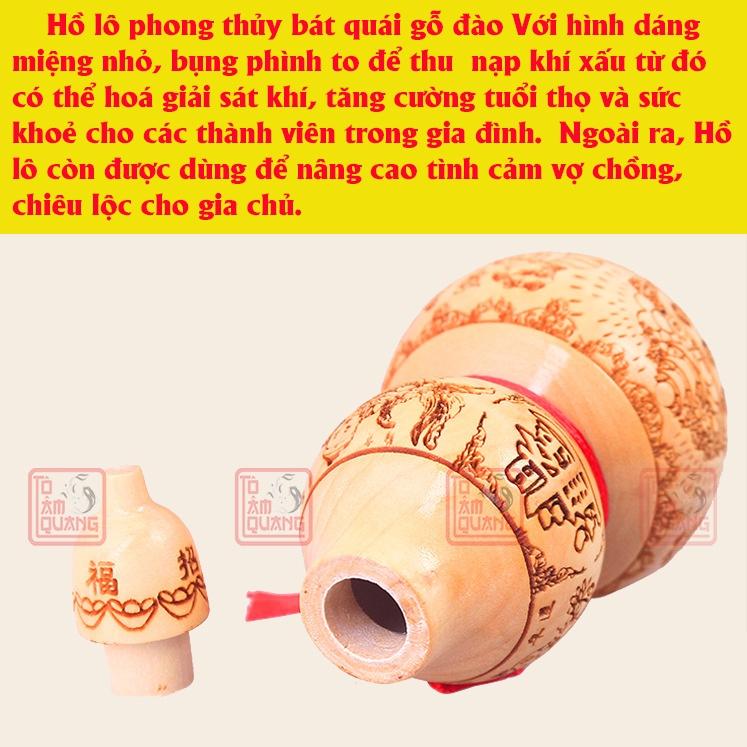 Hồ lô phong thủy bát quái gỗ đào đẹp hóa giải sát khí – tăng tuổi thọ - bình an – hạnh phúc – mẫu mã tinh tế đa dạng