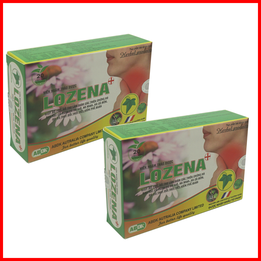 Viên ngậm ho Lozena + giảm sưng đau rát họng, giúp giọng nói trong trẻo hơn
