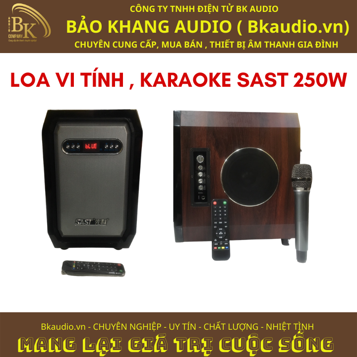 Loa vi tính bluetooth nghe nhạc và karaoke. Công suất đỉnh 250W. MSP : SPL-01