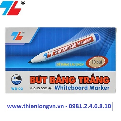 Hộp 10 cây bút lông bảng to Thiên Long; WB-03 mực xanh