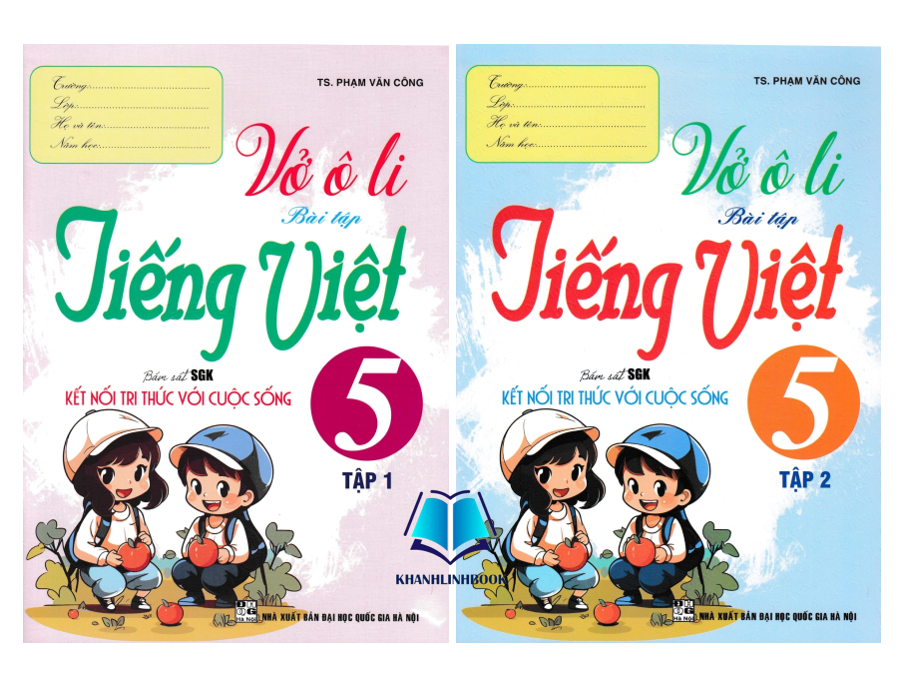 Sách - Combo Vở Ô Li Bài Tập Tiếng Việt 5 - Tập 1 + 2 (Bám Sát SGK Kết Nối Tri Thức Với Cuộc Sống)