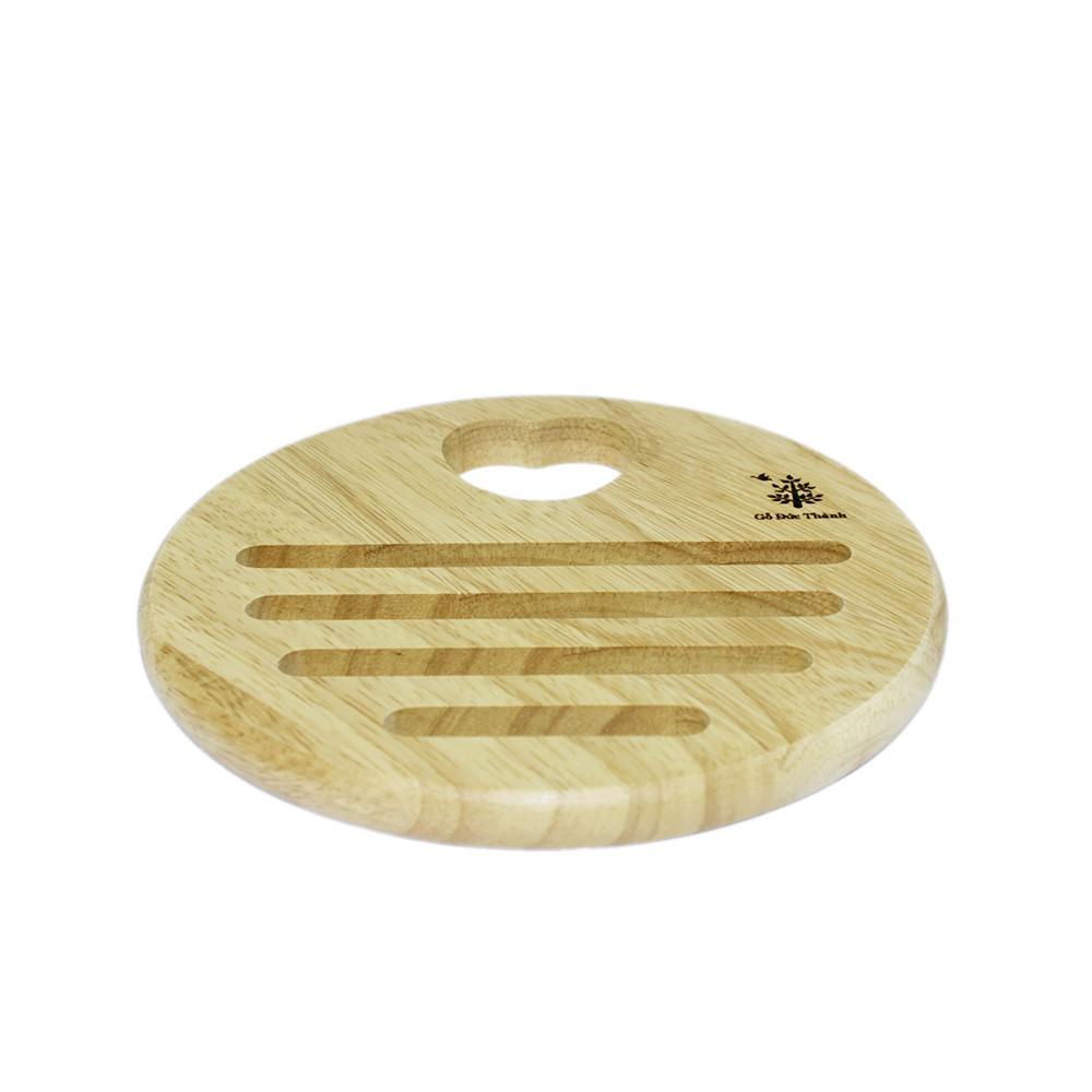 Đế lót nồi hình tròn lỗ tim | Gỗ Đức Thành 09191 | Tiện dụng, chắc chắn, chịu nhiệt | Hàng Việt Nam chất lượng cao