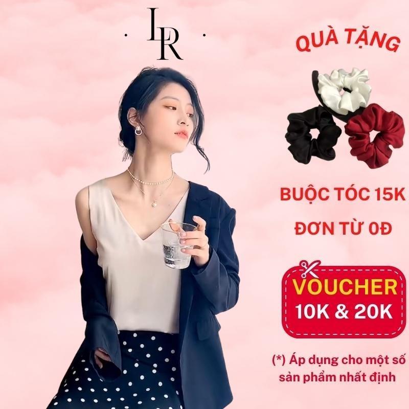 Áo hai dây nữ cổ tim mặc trong áo vest dễ thương, chất vải lụa satin Hàn Quốc cao cấp thoáng mát, sang trọng - LARI